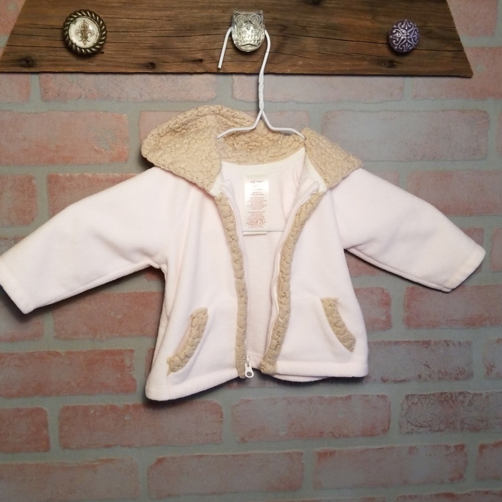 Fleece hooded baby girls coat
